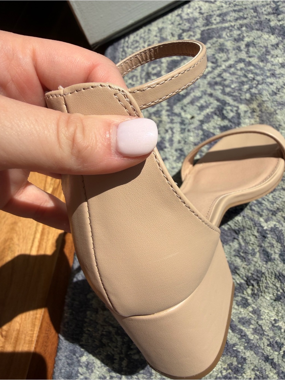 Madden Girl Beige Ankle-Strap Block Heels - Picture 4 of 6
